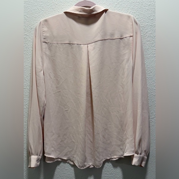 WHBM Set of 3 Button-Up Blouses Blue Pink Cream L - Picture 5 of 16